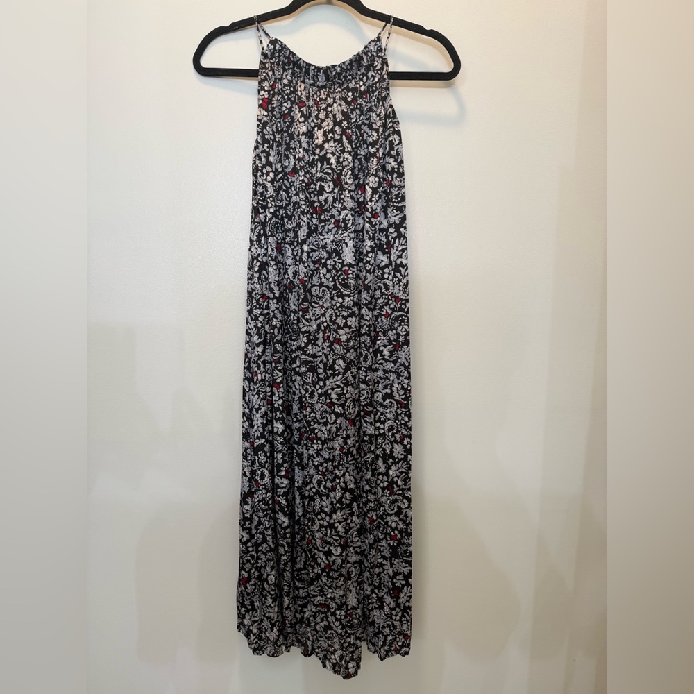 Zara Black and White Midi‎ Floral Dress -Size S